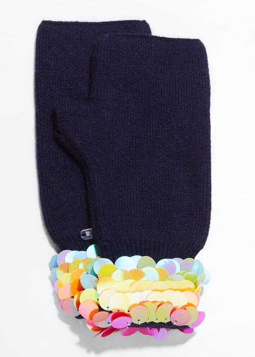 Girl's Rainbow Paillette Knit Gloves