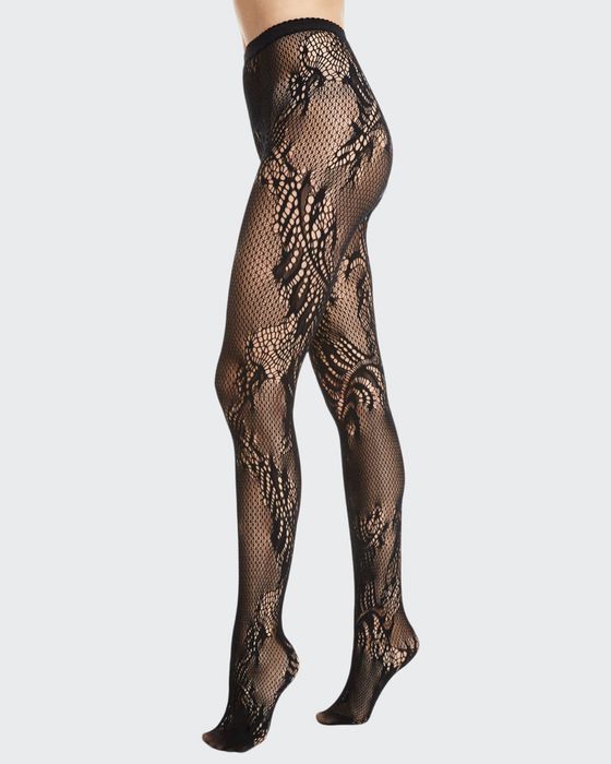 Signature Sheer Feather Lace Net Tights