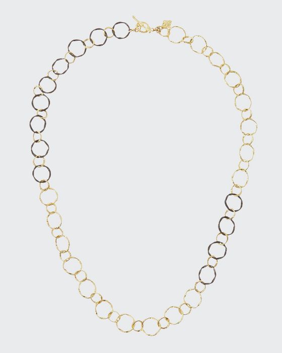 Midnight & 18k Circle Link Necklace