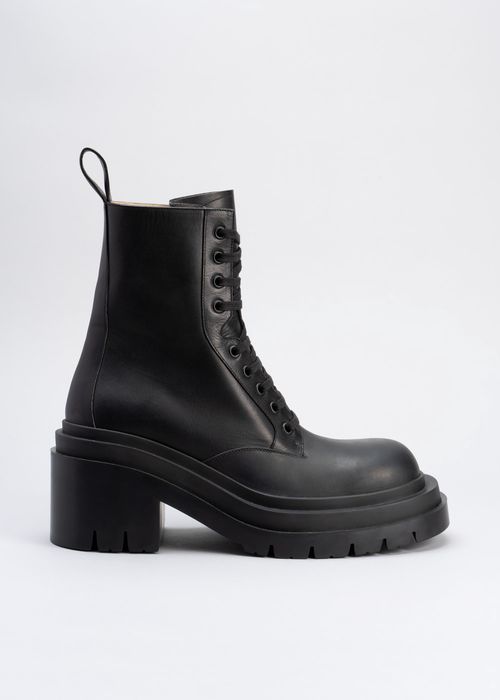 Calfskin Lace-Up Military Booties