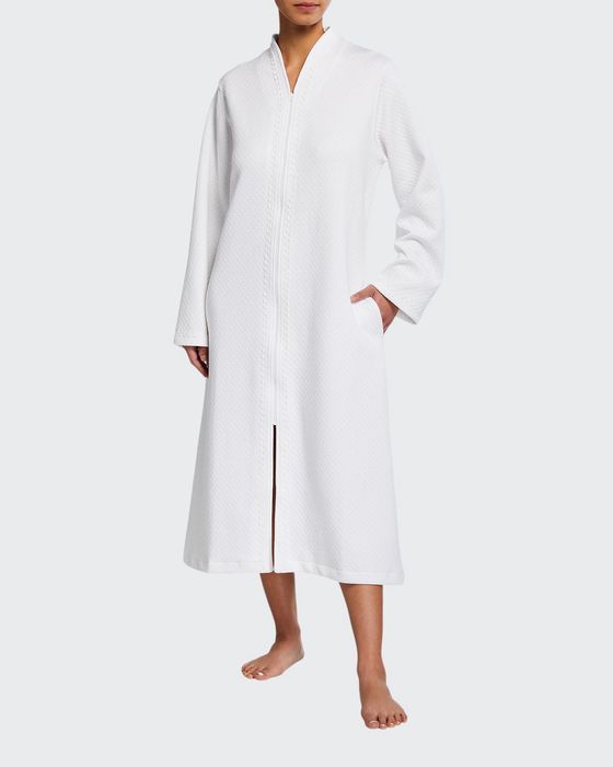 Zip-Front Quilted Pima Cotton Caftan