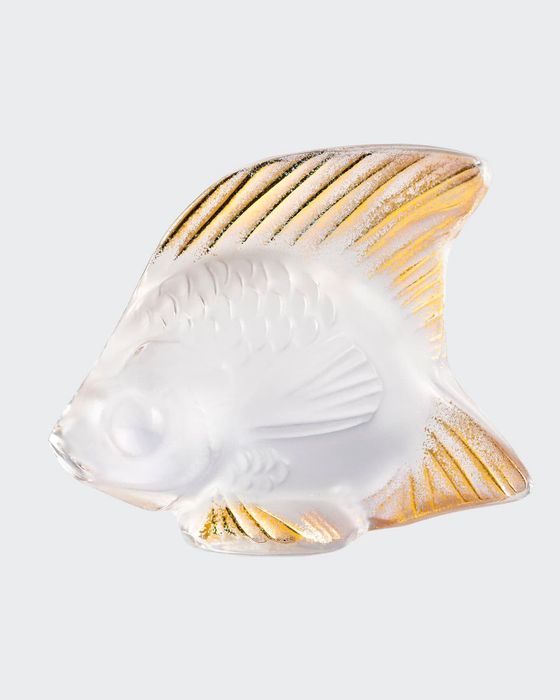 Clear Gold Stamped Fish Figurine