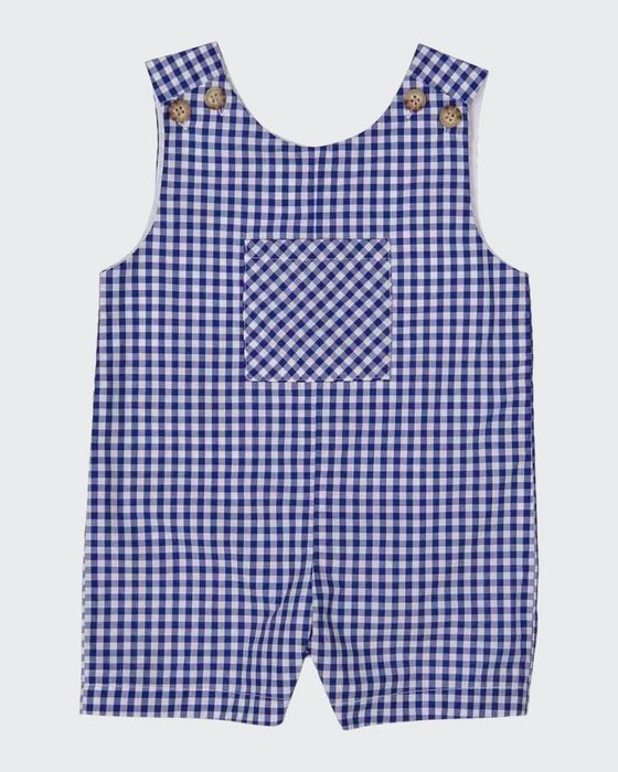 Boy's James Gingham Overalls, Size 3M-3