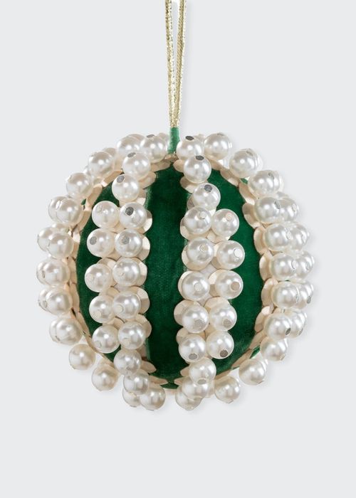 Pearl Velvet Ball Ornament