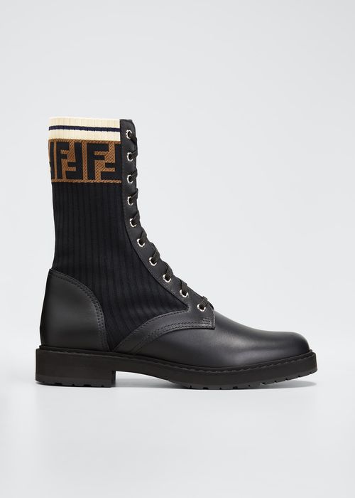 Leather Combat Boot with FF Cuff