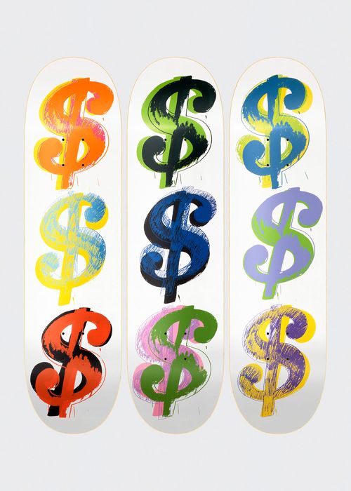 "Dollar Sign 9" by Andy Warhol Skateboard Wall Art, Set of 3