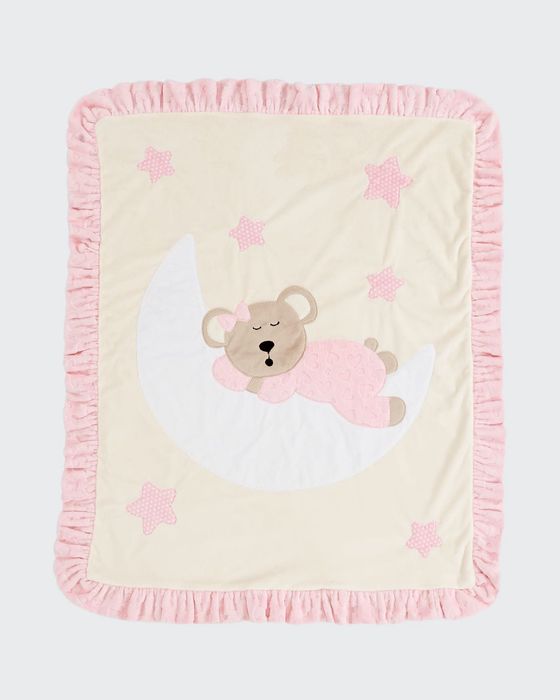 Goodnight Teddy Baby Blanket, Pink