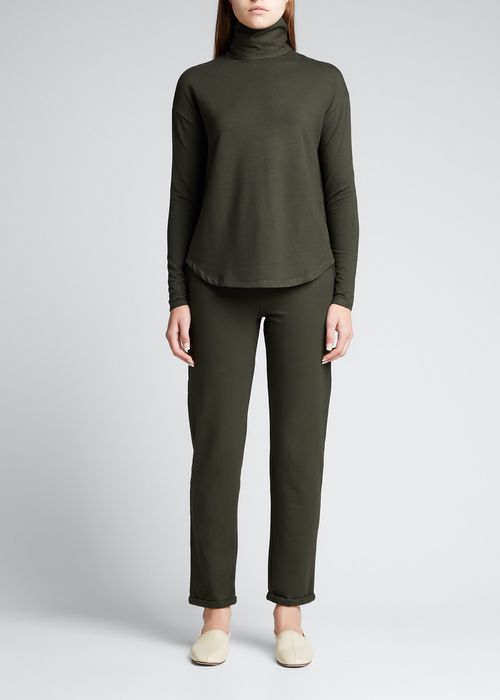 French-Terry Long-Sleeve Turtleneck
