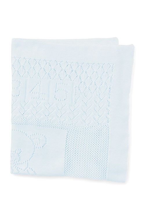 Kid's Bear-and-Heart Cotton Blanket