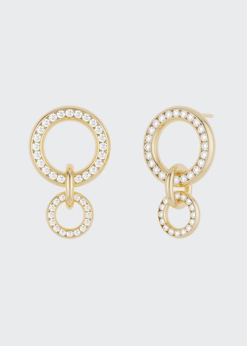 Canis 3-Link Diamond Earrings in 18k Yellow Gold