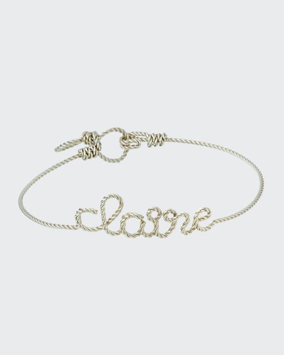 Personalized 10-Letter Twist Wire Bracelet, Silver