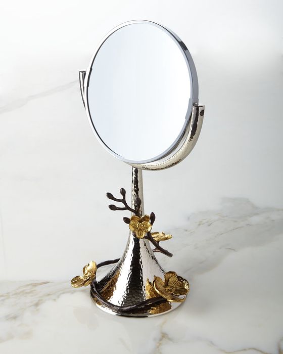 Gold Orchid Vanity Mirror