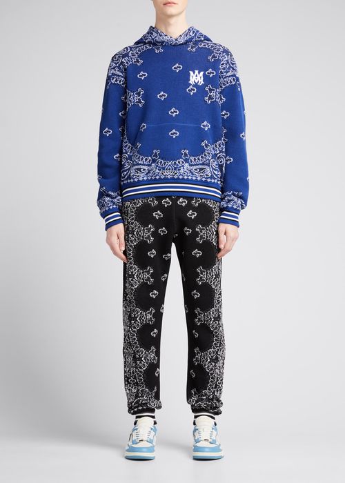 Men's Bandana Intarsia Knit Sweatpants