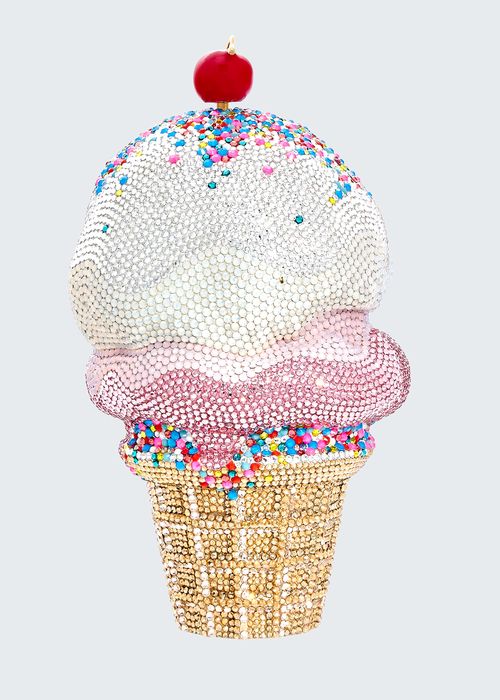Cherry on Top Ice Cream Scoops Crystal Clutch Bag