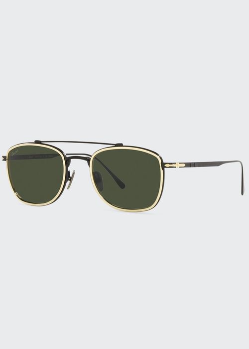 Men's Titanium Brow-Bar Sunglasses