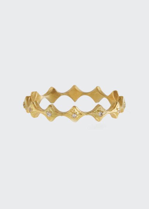 Old World 18k Diamond Crivelli Stack Ring, Size 6-8