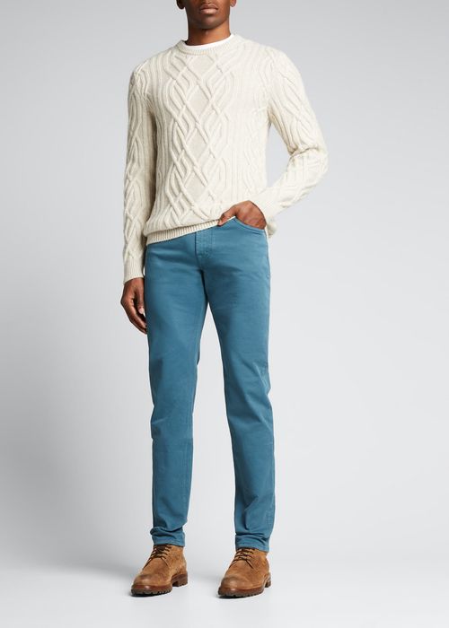 Men's Cashmere Cable Crew Sweater