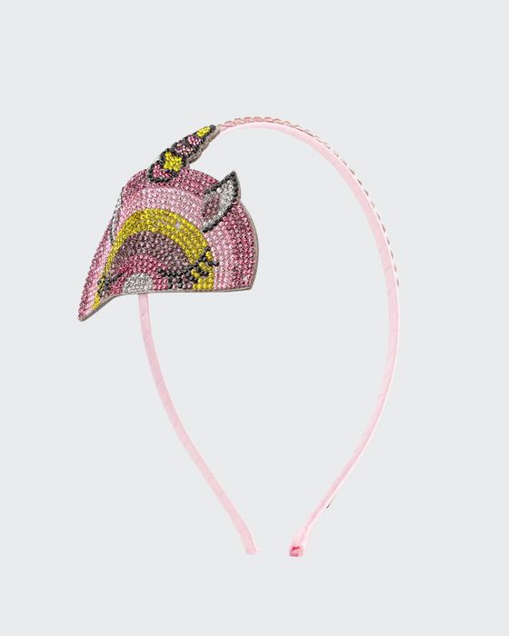 Girl's Crystal-Embellished Winking Unicorn Headband