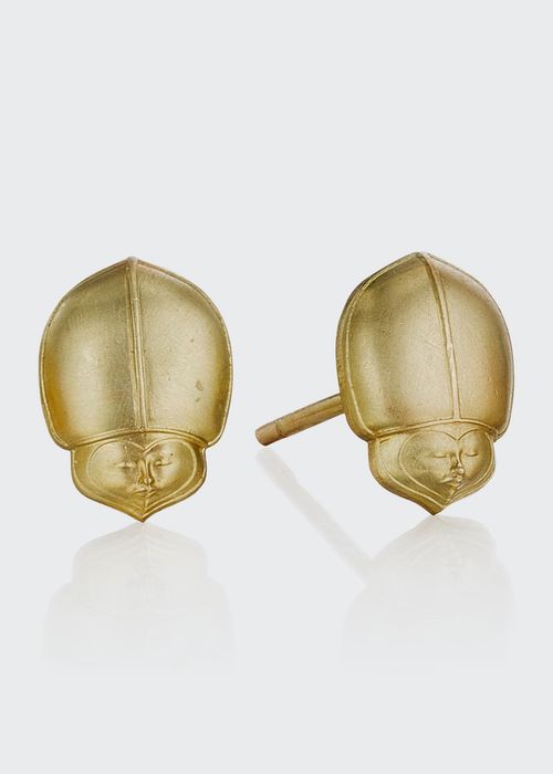 Ladybug Stud Earrings in 18k Yellow Gold