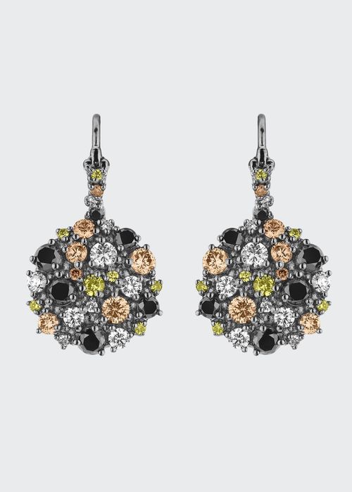 18k Black Gold Multi-Diamond Confetti Wire Earrings