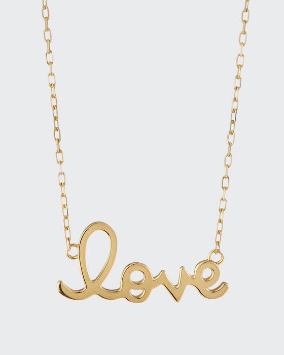 14K Yellow Gold Pure Love Script Necklace