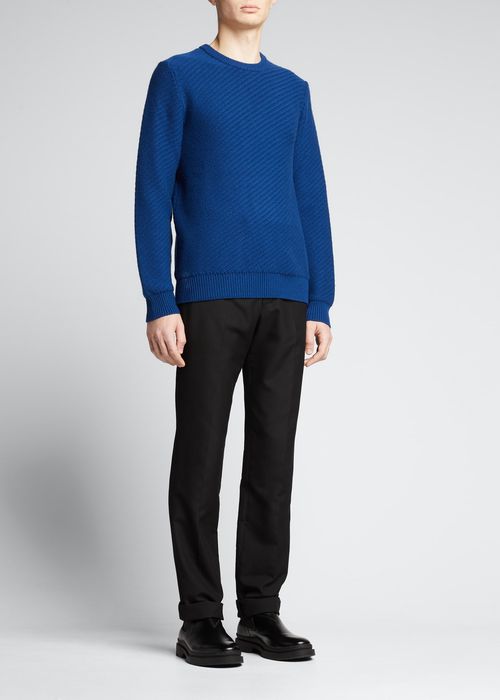 Men's Cashmere Diagonal Stitch Sweater