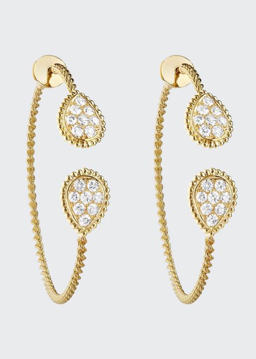 Serpent Boheme Diamond Hoop Earrings in Yellow Gold