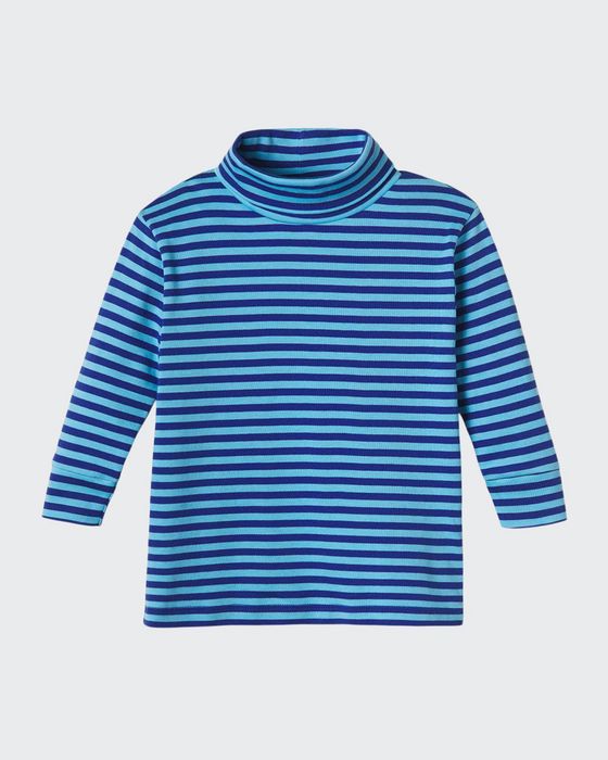 Boy's Patrick Striped Turtleneck Shirt, Size 2-10