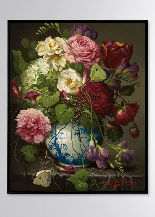 "Floral with Morning Glories" Limited Edition Giclee Canvas Wall Art