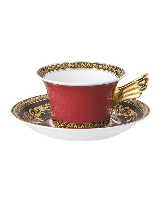 Medusa Red Tea Cup & Saucer