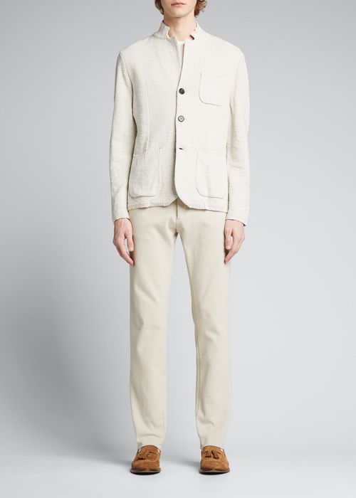 Men's Knit Button-Front Jacket