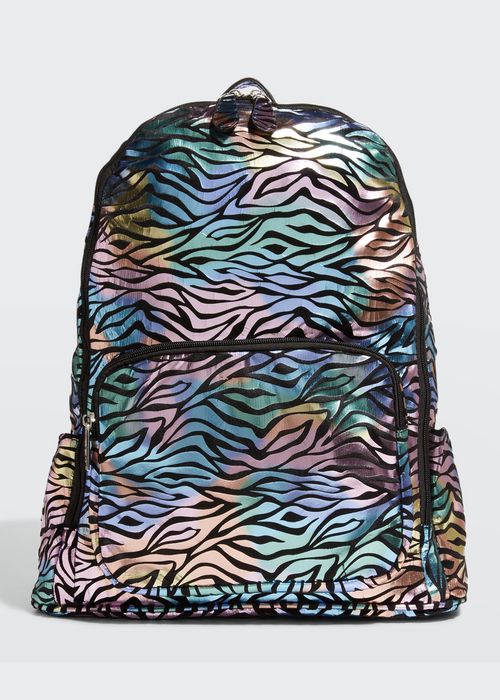 Kid's Metallic Zebra-Print Backpack