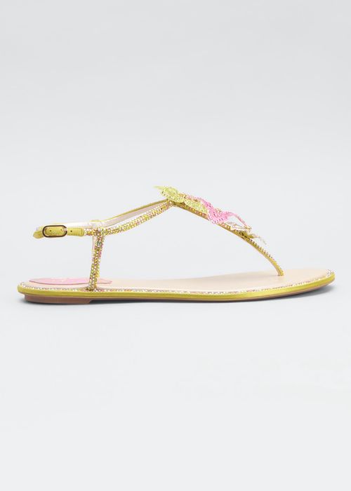 Crystal Floral Thong Sandals