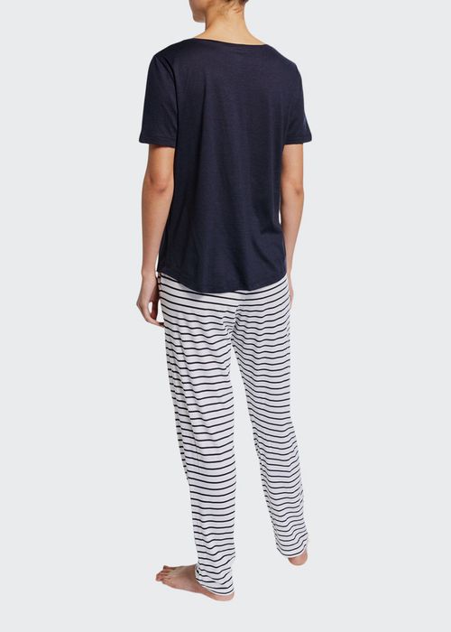 Laura Short-Sleeve Long Pajama Set
