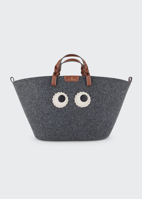 Eyes Tote Bag in Recycled Felt With Smooth Eco Leather