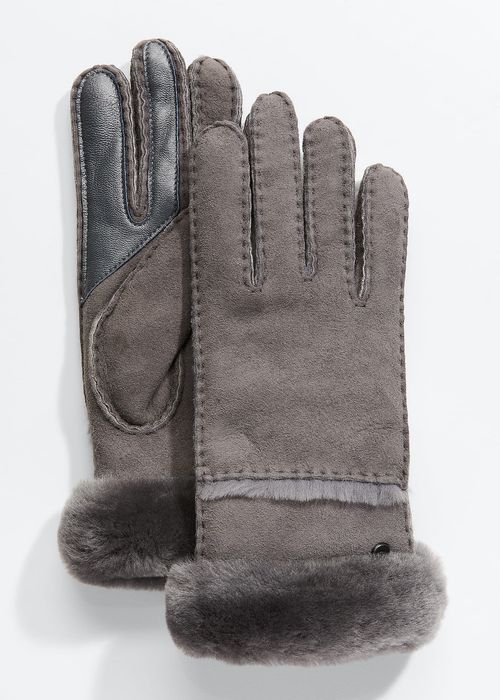 Seamed Touchscreen Shearling-Lined Gloves