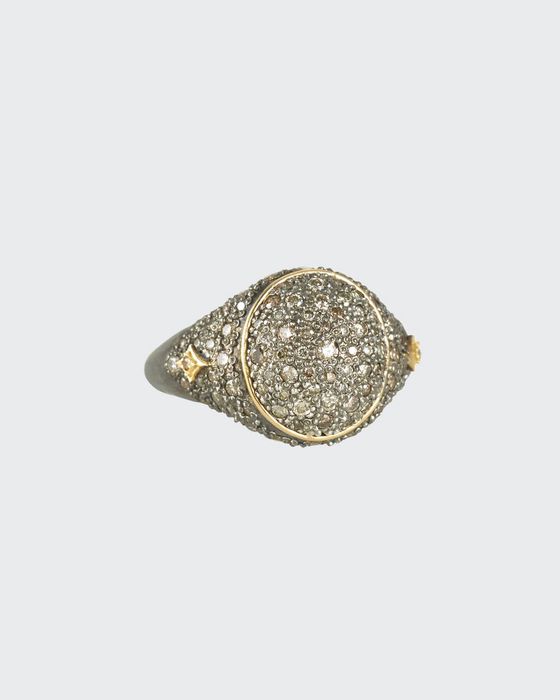 old World Diamond Pave Signet Ring