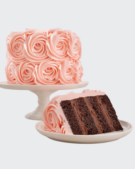 Pink Rose Chocolate 4-Layer Cake, Serves 8-10