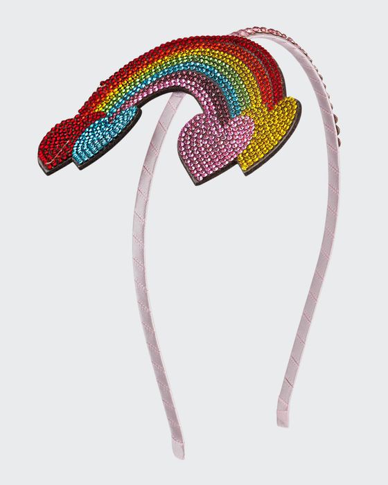 Girl's Rainbow Heart Embellished Headband