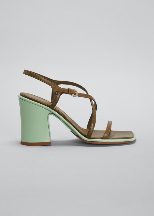 Strappy Leather Block-Heel Sandals