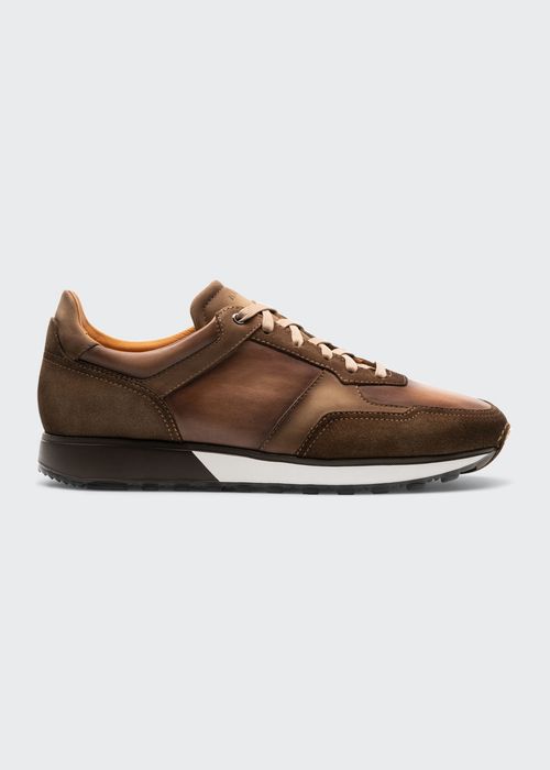 Men's Arco Mix-Leather Trainer Sneakers