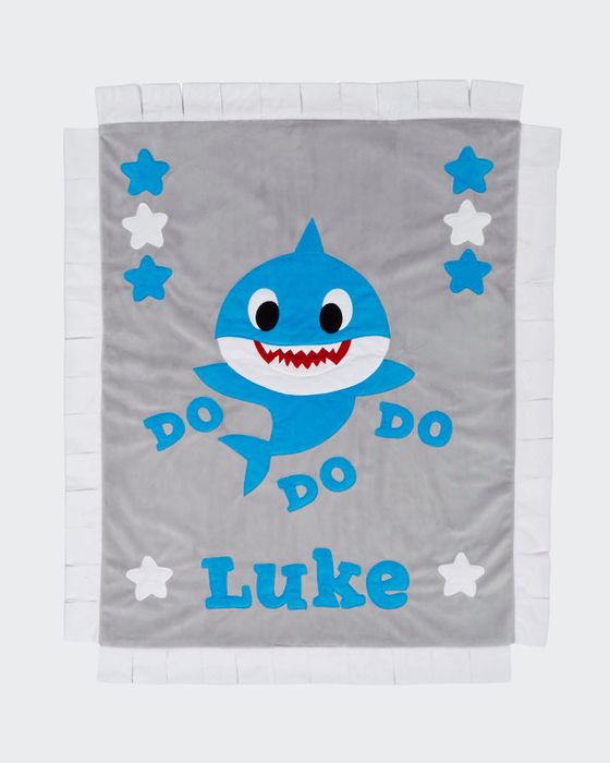 Personalized Baby Shark Plush Lovey Blanket