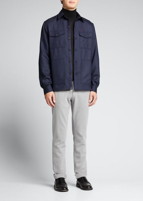 Men's Solid Wool-Cashmere Overshirt