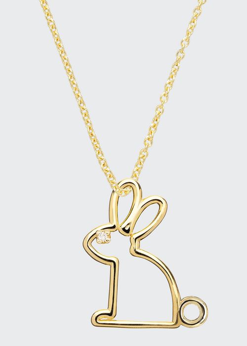 Little Rabbit Necklace with Diamond