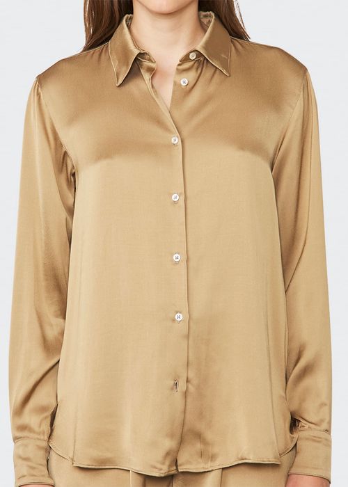 Ophelie Satin Button-Front Shirt