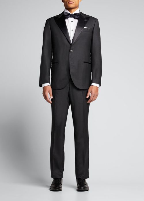 Men's Peak-Lapel Solid Tuxedo