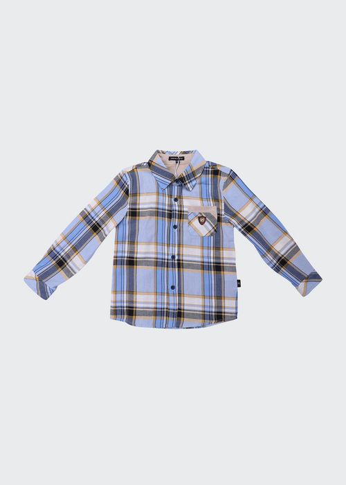 Boy's Check Print Shirt, Size 4-12