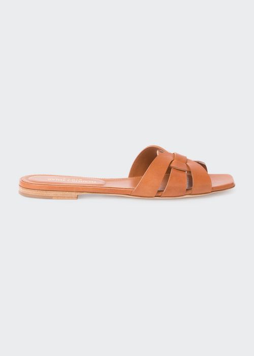 Woven Leather Sandal Slide