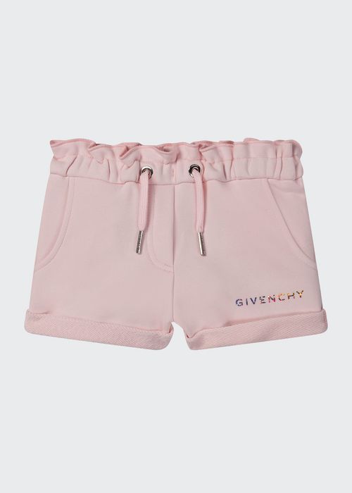 Girl's Sweat Shorts with Ruffle Detail, Size 4-6