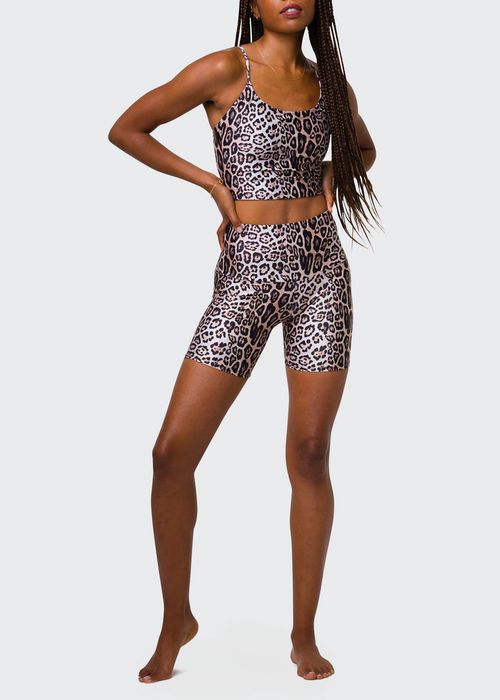 High-Rise Leopard-Print Biker Shorts